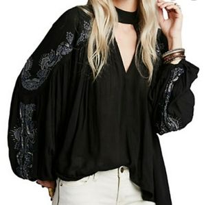 Free People Beaded/Embroidered Sweet fantasy Top